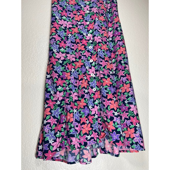BLAIR Floral Smocked Button Front Midi Dress Bright Retro Summer Vacation  PS - Picture 10 of 15